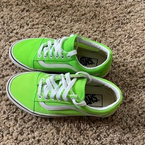 Neon green Vans shoes. Kids size 3.5